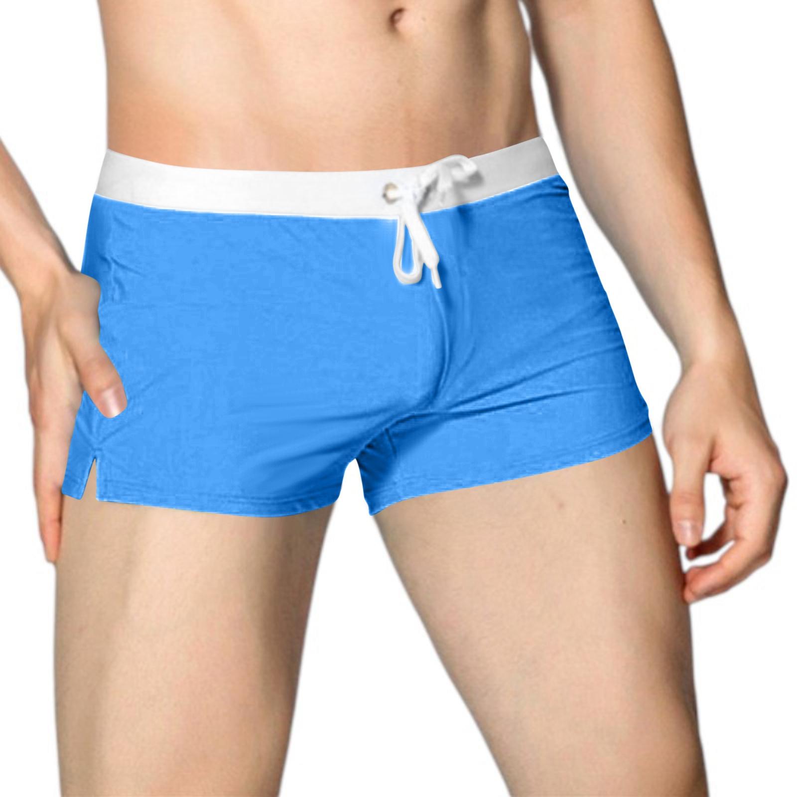 Men s Athletic Casual Boxer Swim Trunks With Back Pocket Design XXL синий