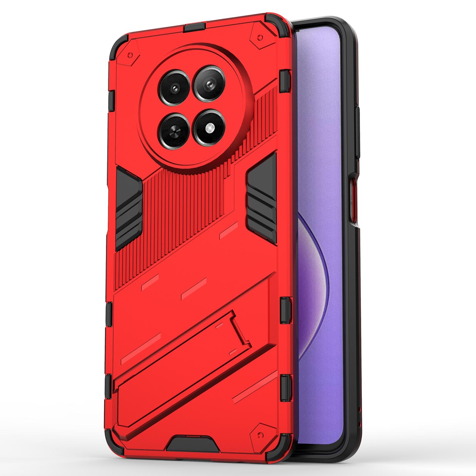 

For Realme 12 5G Case PC+TPU Kickstand Anti-Drop Phone Cover Red