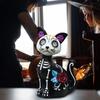 Halloween Cat Dog Home Desktop Haunted House Atmosphere Holiday Decoration Resin Statue Animal Ornaments