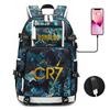 Glow-in-the-Dark Soccer Backpack Teens Large Capacity Laptop Bag With Padded Straps Oxford Fabric Trendy Patchwork Design