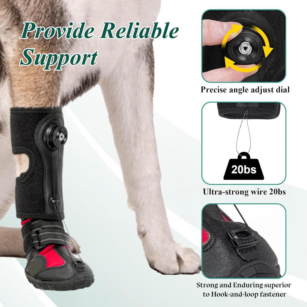 Drops Foot Brace No Knuckling Boot Brace For Dog Corrective Dog Shoes To Safely Lift Toes Hard Anti-Skid Sole Paw Protection