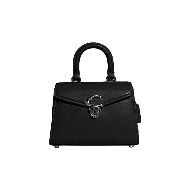 

COACH Sammy 22 solid color letter logo logo push lock closure cow leather Princess Diana bag crossbody bag handbag regular women s black чорний