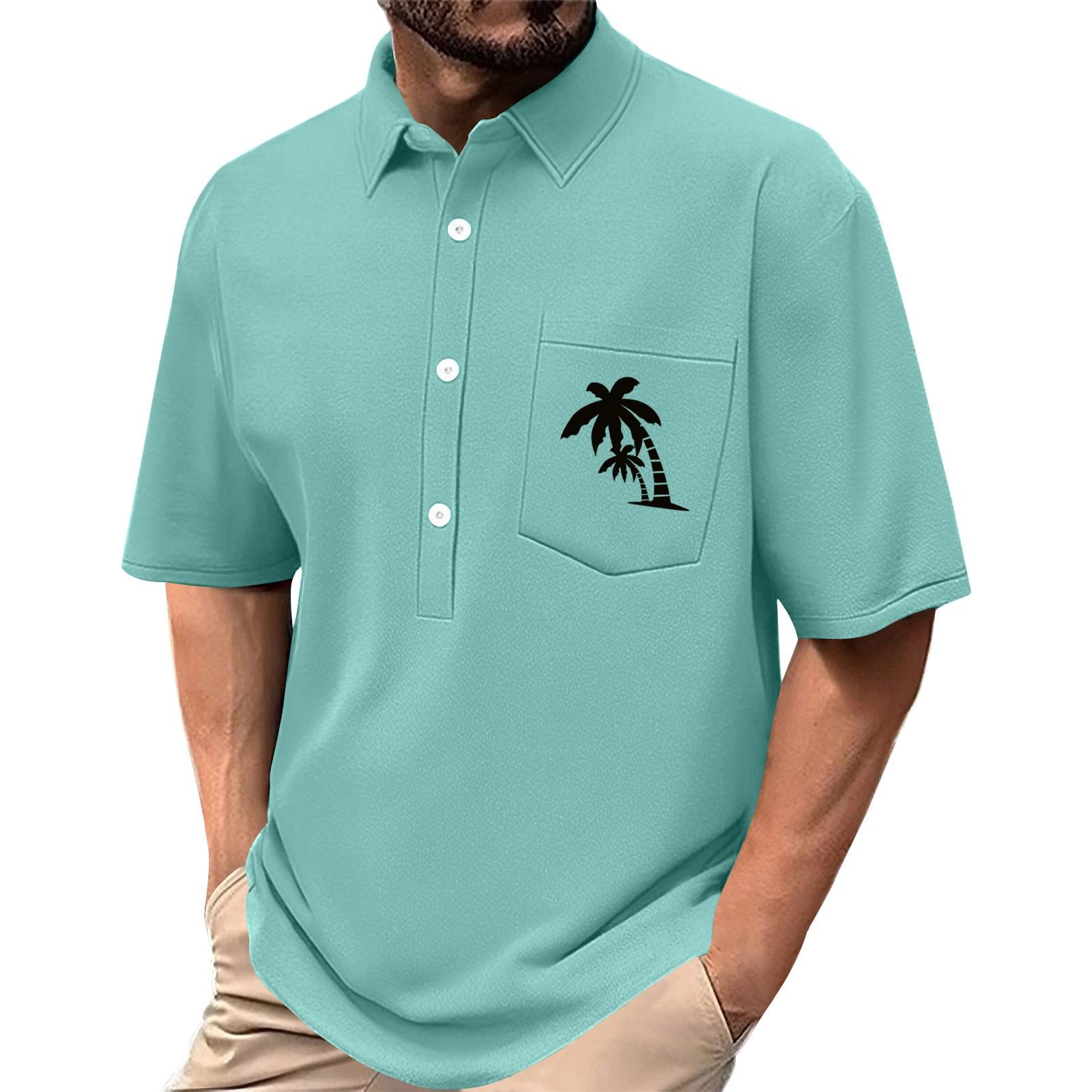 

Мужская летняя однотонная рубашка с принтом, эластичная в четырех направлениях, с лацканами, на пуговицах, с карманом, повседневный спортивный топ с короткими рукавами XXL