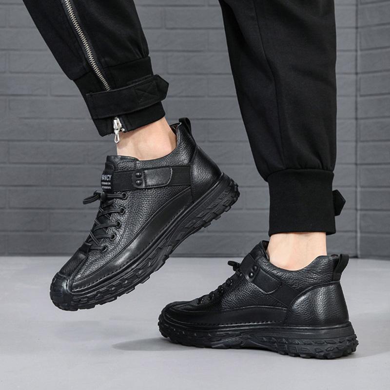 Модные мужские зимние ботинки из натуральной коровьей кожи — фото 3