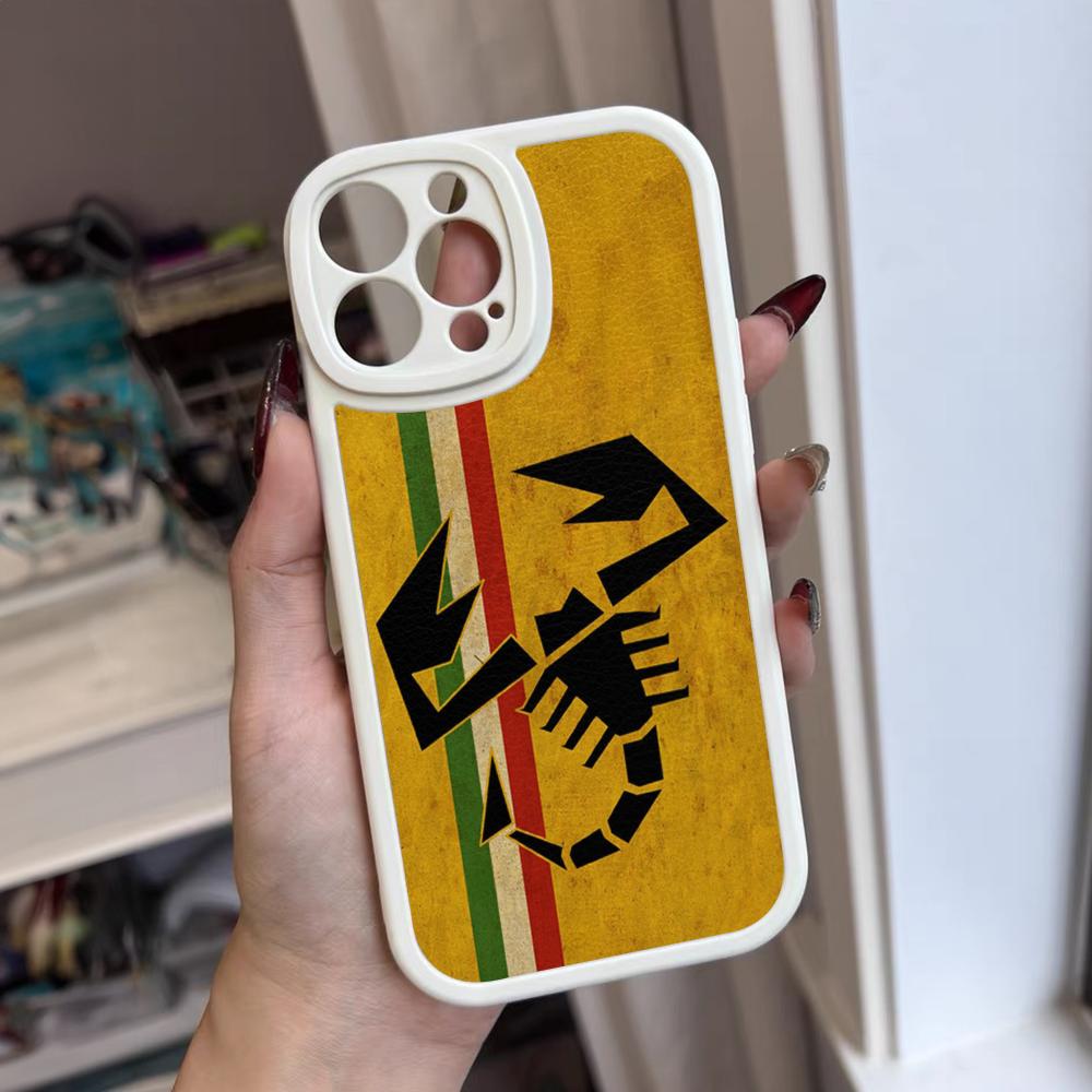 ABARTH Italy Car Phone Case For Iphone 16 15 14 12 13 Pro Max 11 Mini Xs Puls Lambskin Silicone Cover