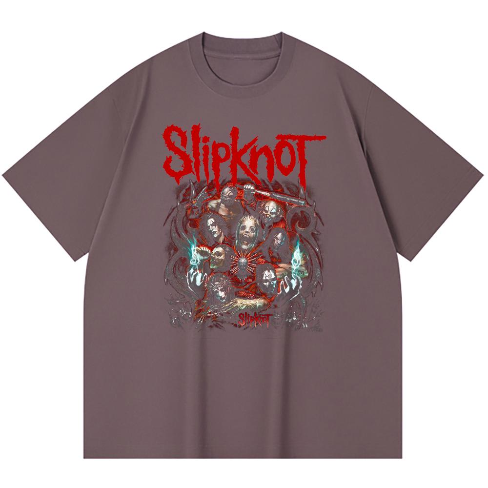 230 Gsm 100% Katoen Heavy Metal T-shirt Rockband Populaire Muziek Print Unisex Zwaar Katoen T-shirt