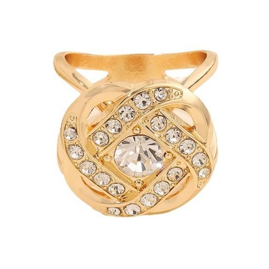 Rhinestone Scarf Ring Twist Knot Ring, Holder Decorative Slide for Women Neckerchiefs Shirts Shawls Vintage Style золотистый