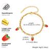 Doppellagiges Erdbeer-Armband aus Edelstahl für Damen Mädchen, Wasserdichte Armbänder in Goldfarbe, Täglicher Schmuck Niedliche Geschenke