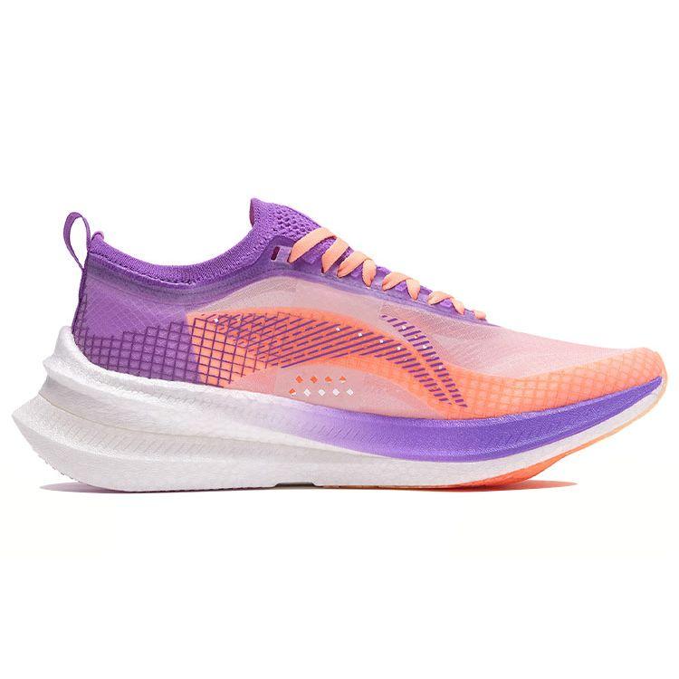 LiNing Feidian 2.0 Elite Casual Non-Slip Wear-Resistant Lightweight Low-Top Running Shoes Women Sneaker White Fluorescent-Purple ARMR010-1