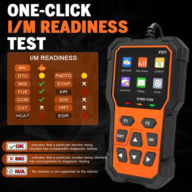 V521 Car Fault Code Scanners Diagnostic Tool, Clear Error Codes, Suitable for Quick Error Detection Trouble Code Erasing