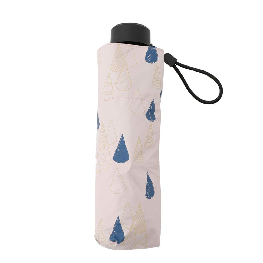 The smallest folding micro parasol with a teepee UV and suitable for both sunny and rainy world's 5-section pattern, 99.99% protection, days. Pink.