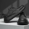 Men's 2025 Black Business Casual Waterproof Leather Shoes - Soft Sole, Comfortable, Extra-Large Size