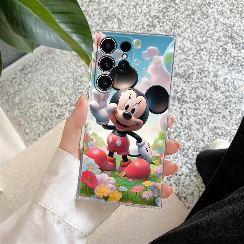 Disney Mickey Mouse Transparent Case For Samsung Galaxy S26 S25 Ultra S24 S22 S26 Plus S20 S23 S21 S25 FE 5G Clear Silicon Cover