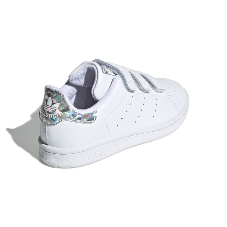 Adidas Originals Stan Smith Velcro Casual Low-Top Kids Sneakers Kids Sneakers White Silver EE8484