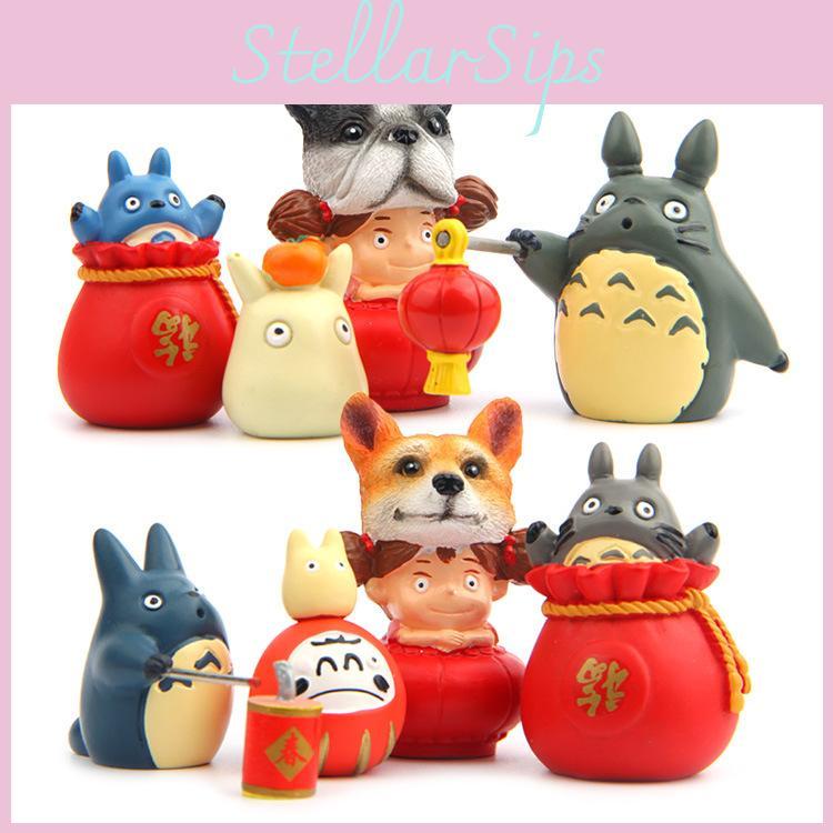 Bag Totoro Lucky Cat Girl New Year Theme Mini Model Ornament For Decoration Prop