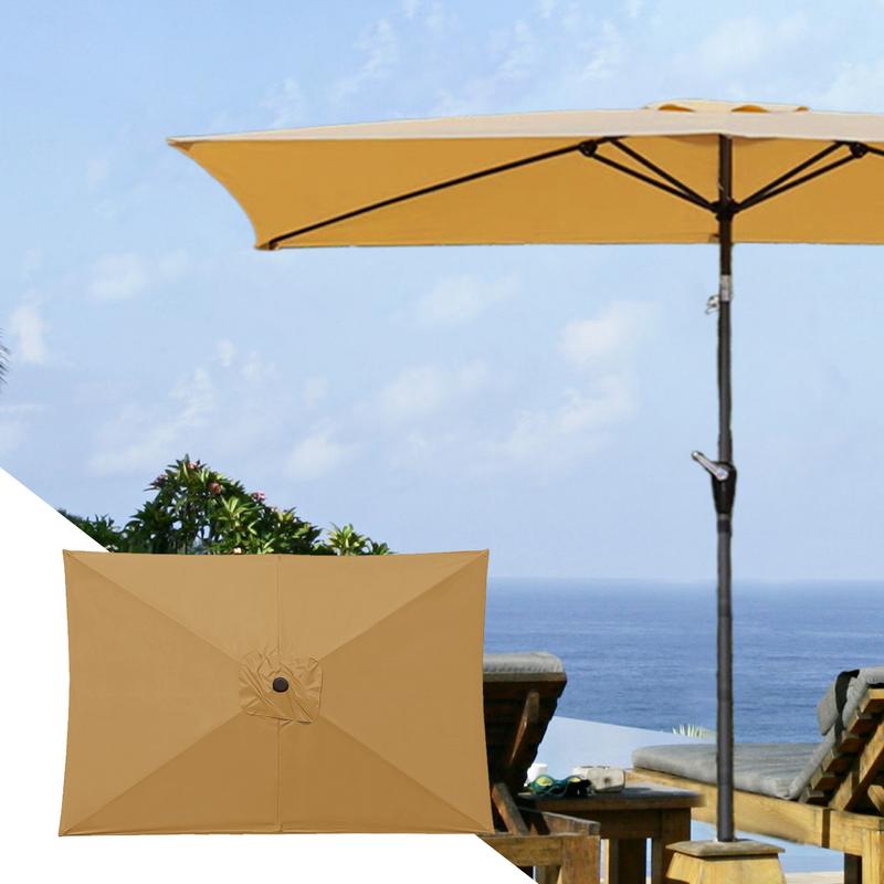 Patio Umbrella Surface Replacement Cloth Rainproof Sunshade Cloth Rectangular Umbrella Canopy Replacement Garden Accessories