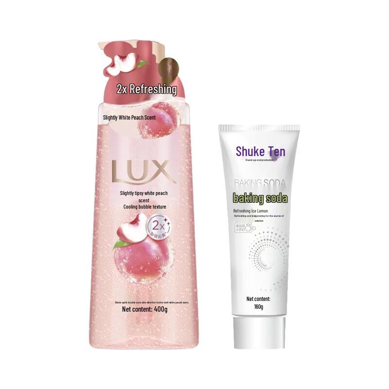 Lux White Peach Shower Gel & Suke Iced Lemon Toothpaste Bundle