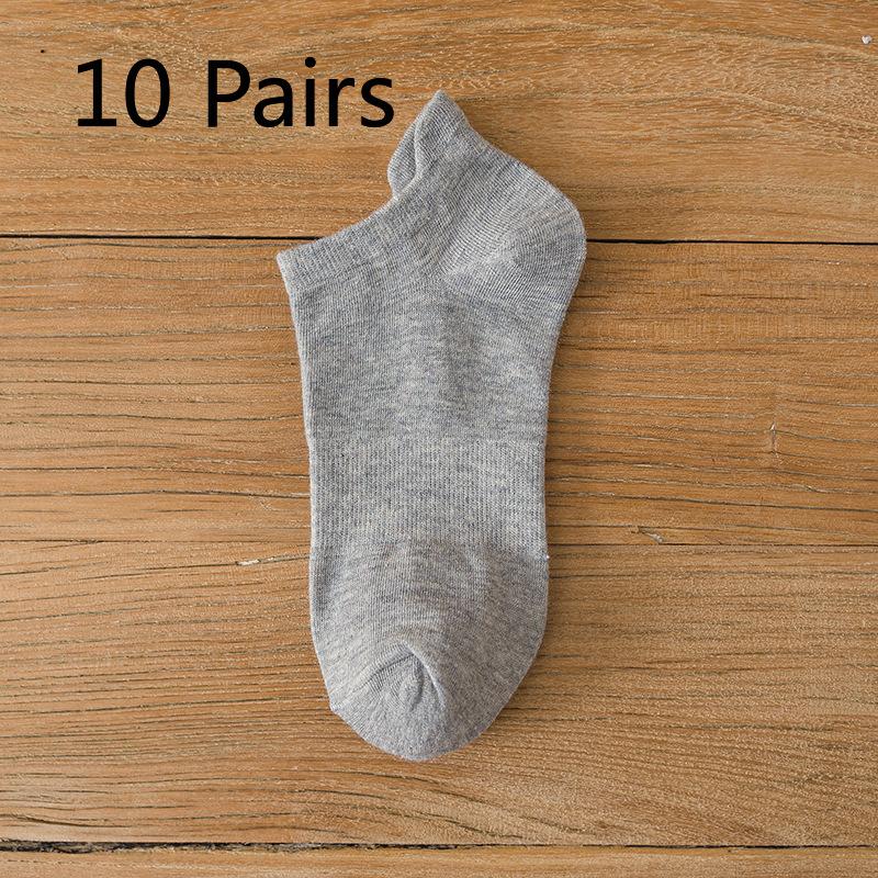 10 Pairs of Men's Short for Summer, Thin, Breathable, Moisture-wicking, Men's Low-top Solid Color Anti-odor, Shallow Opening Sweat-absorbing Socks