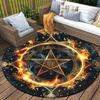 1pc Pentagram Pattern Round Area Rug Non Slip Applicable To Bedroom Living Room Coffee Table Floor Mat Office Area Floor Mat Carpet
