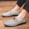 Golden Sapling Party Shoes Men Slip on Dress Flats Men's Formal Wedding Shoes Elegant Male Business Casual Loafers