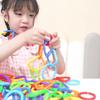 35/70PCS Multicolor Geometric Linking Chains Multi-function Chain Buckle Ring  Kids Toy
