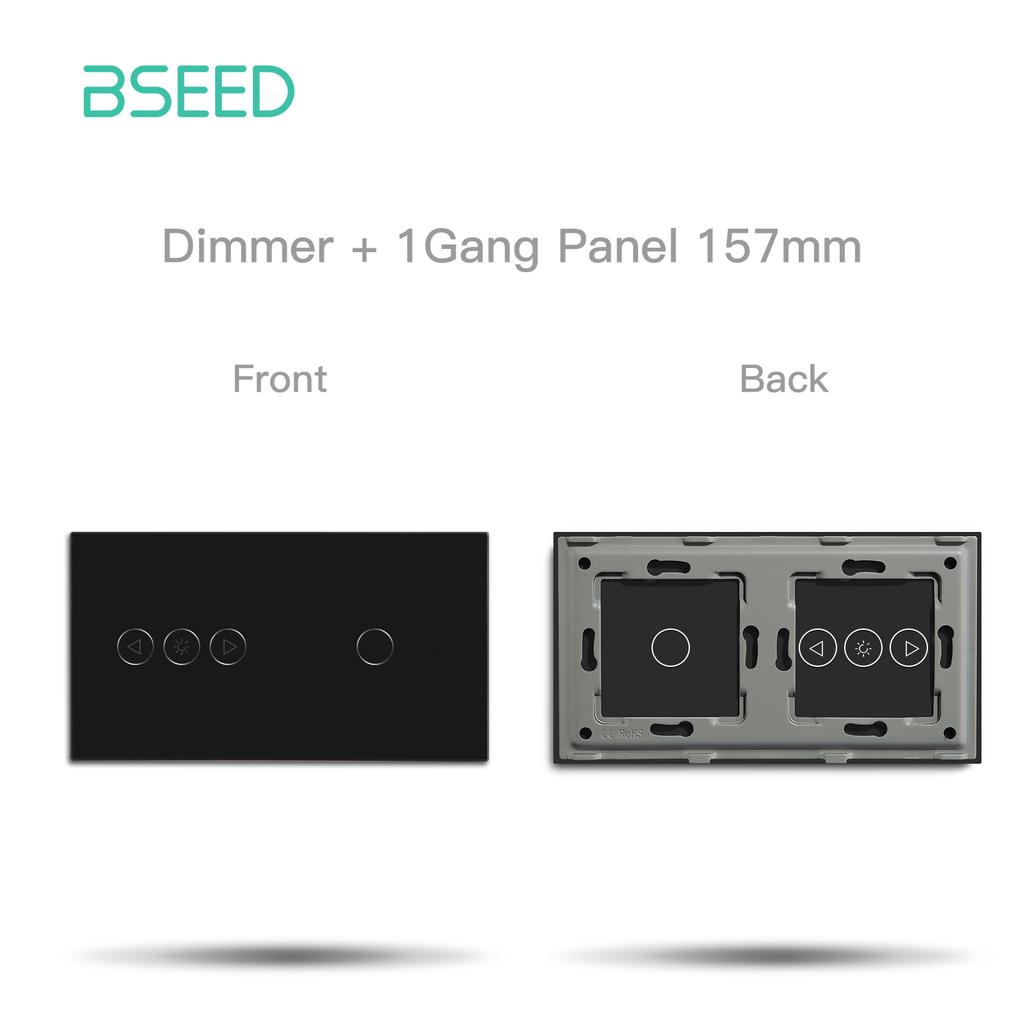 BSEED Wifi Smart Dimmer Switch 1/2/3Gang Touch Light Switches Function Part Tuya Smart Life Control Glass Panel DIY Free Combine