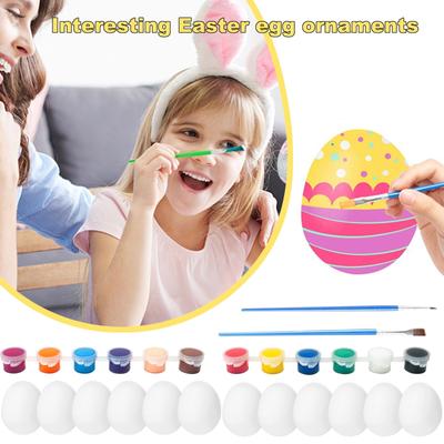 Easter Egg Ornaments Creative DIY Painted Simulation Egg Decoration Ornaments Scene Layout Easter Egg Props