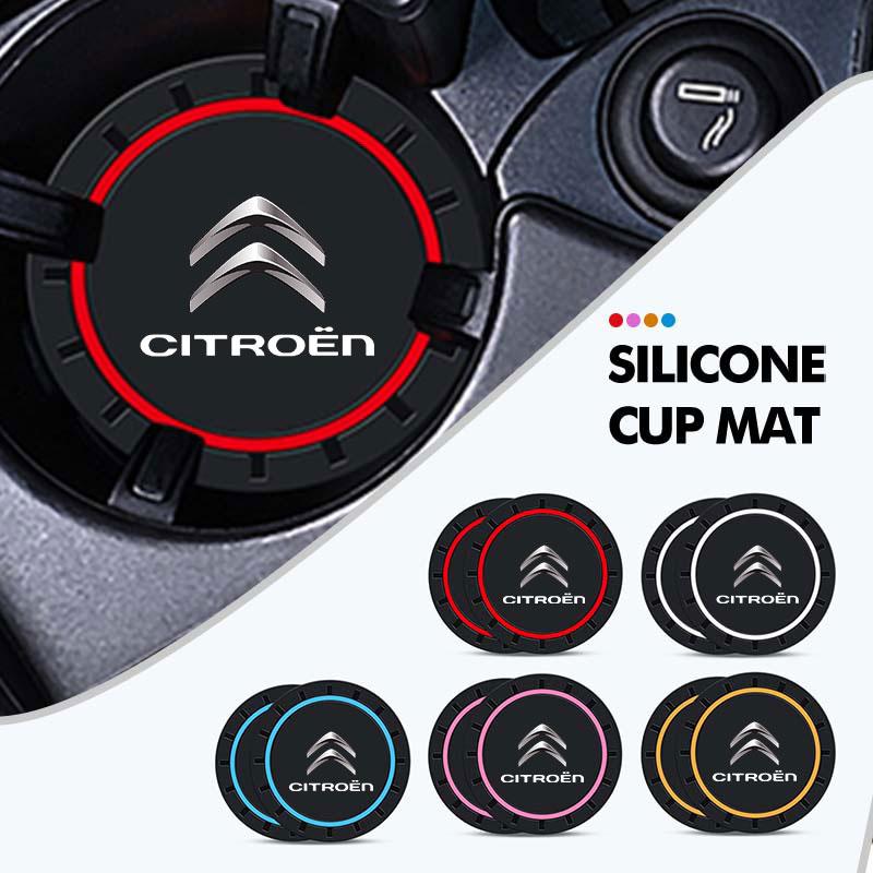 2pcs Silicone Car Water Cup Holder Coaster Anti Slip Pad Mat For Citroen C5 C1 C2 C6 C4L DS3 DS4 DS5 C-Elysee Grand Berlingo