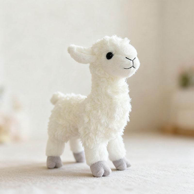 Cute Simulated White Lamb Doll Plush Toy Alpaca Doll Children Soothing Rag Doll Birthday Gift