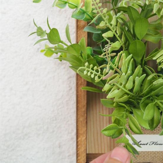 Wall Framed Artificial Plant Faux Greenery Plant in Frame Wall Decor Hanging