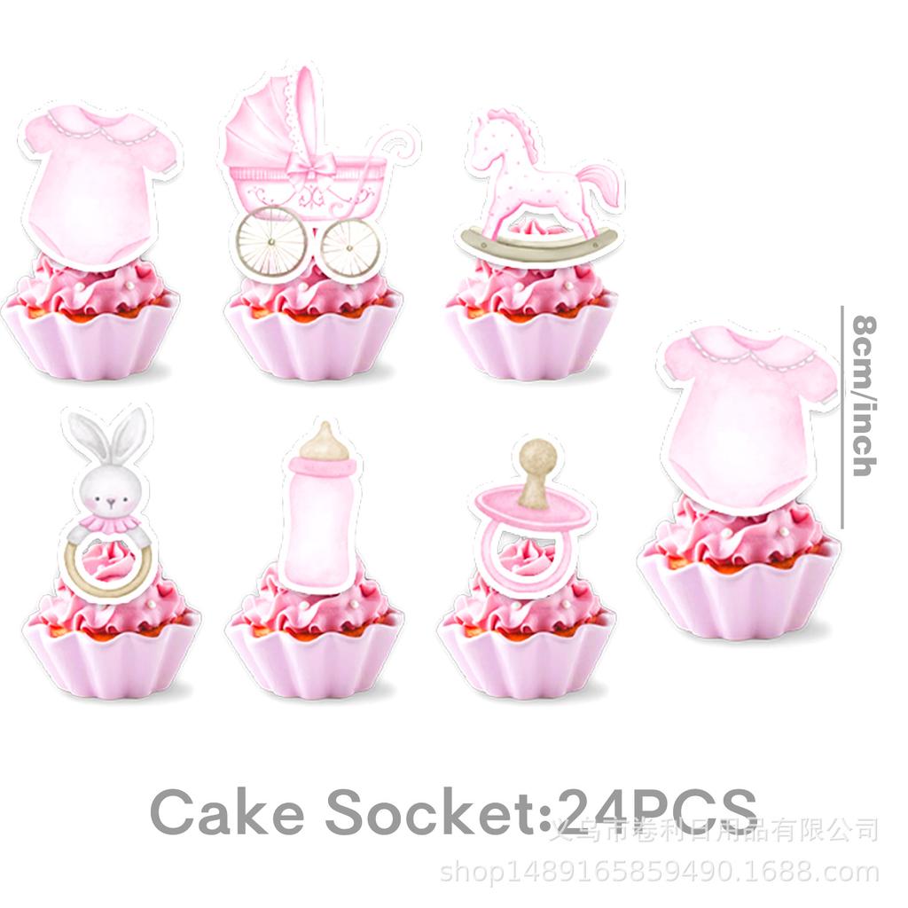 Rosa Taufe Themenparty Zubehör Babyparty Dekoration Party Geschirr Banner Tissue Arrangement Zubehör