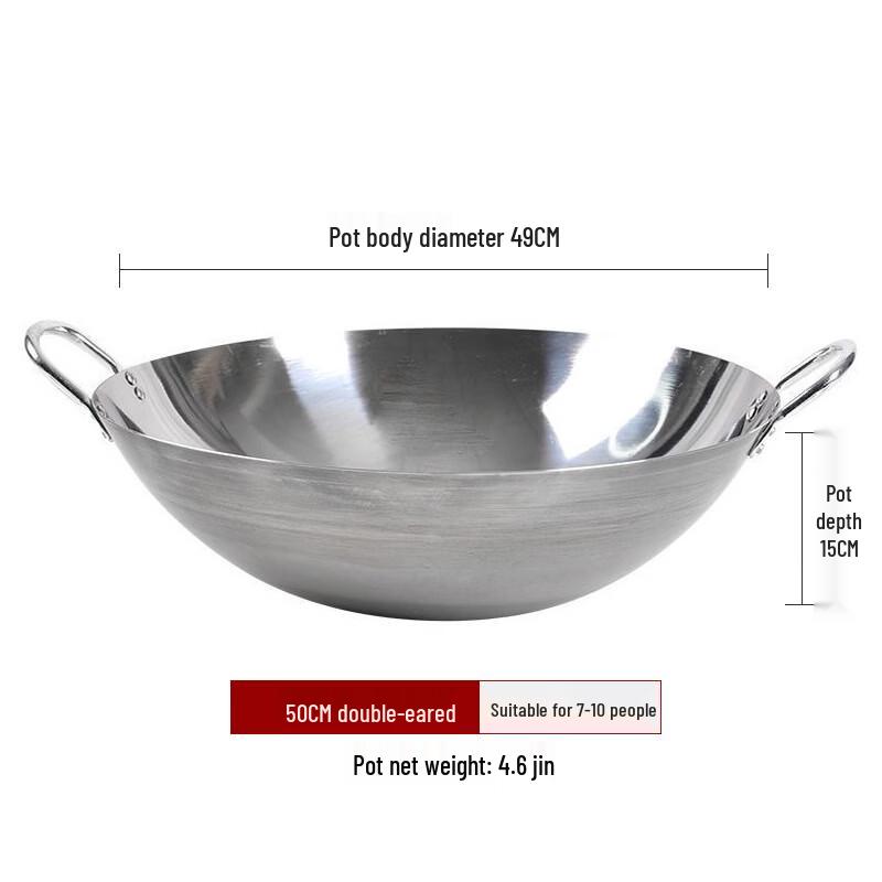 Nitrogenized Coated Round-Bottom Double-Handle Wok