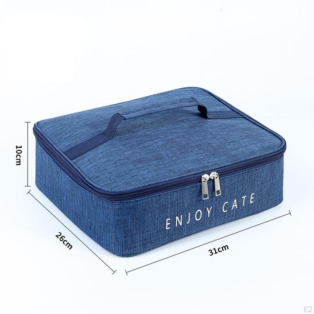 Isolierte Lunchbox mit doppeltem Reißverschluss, wasserdicht, als Tragetasche, für den Lebensmitteltransport auf Reisen und im Freien