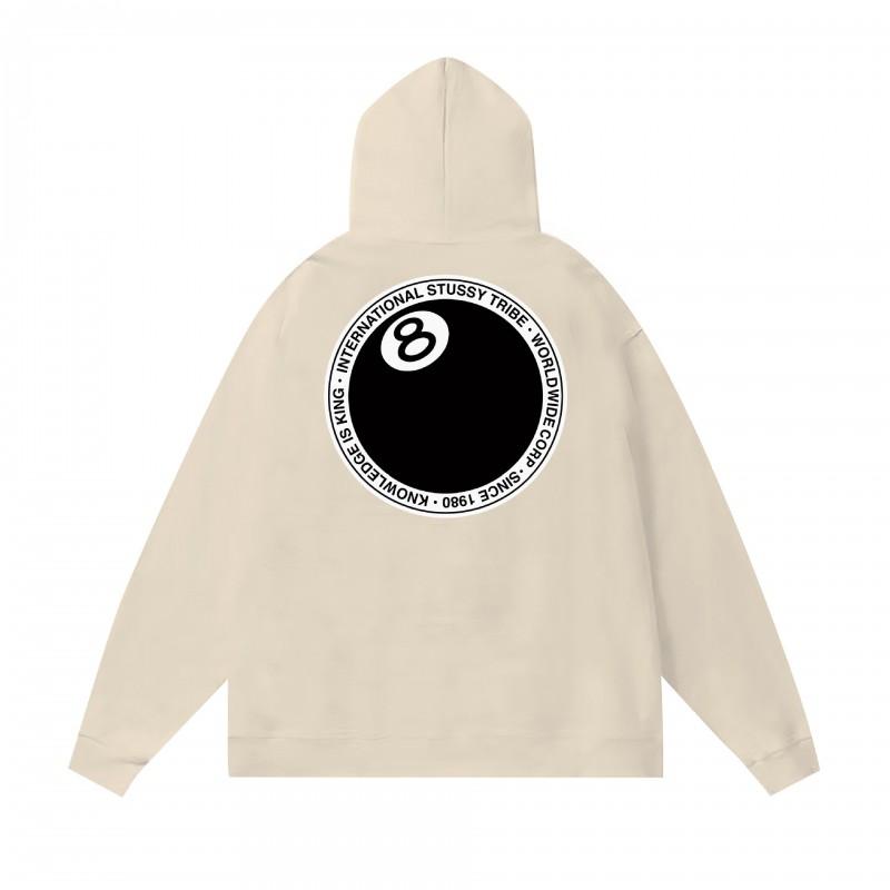 Classic Print Hooded Sweatshirt Teens Unisex Loose Fit Cotton Pullover Streetwear