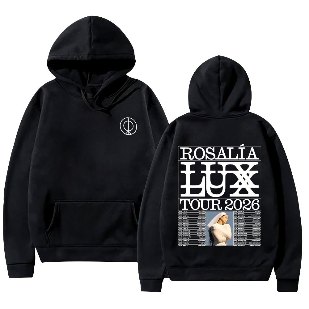 

Rosalía LUX Cut-Neck Hoodie Rosalía Lux Album Tour New Graphic Clothing Hip Hop Men Women High Street Pullover Casual Y2K XS чёрный