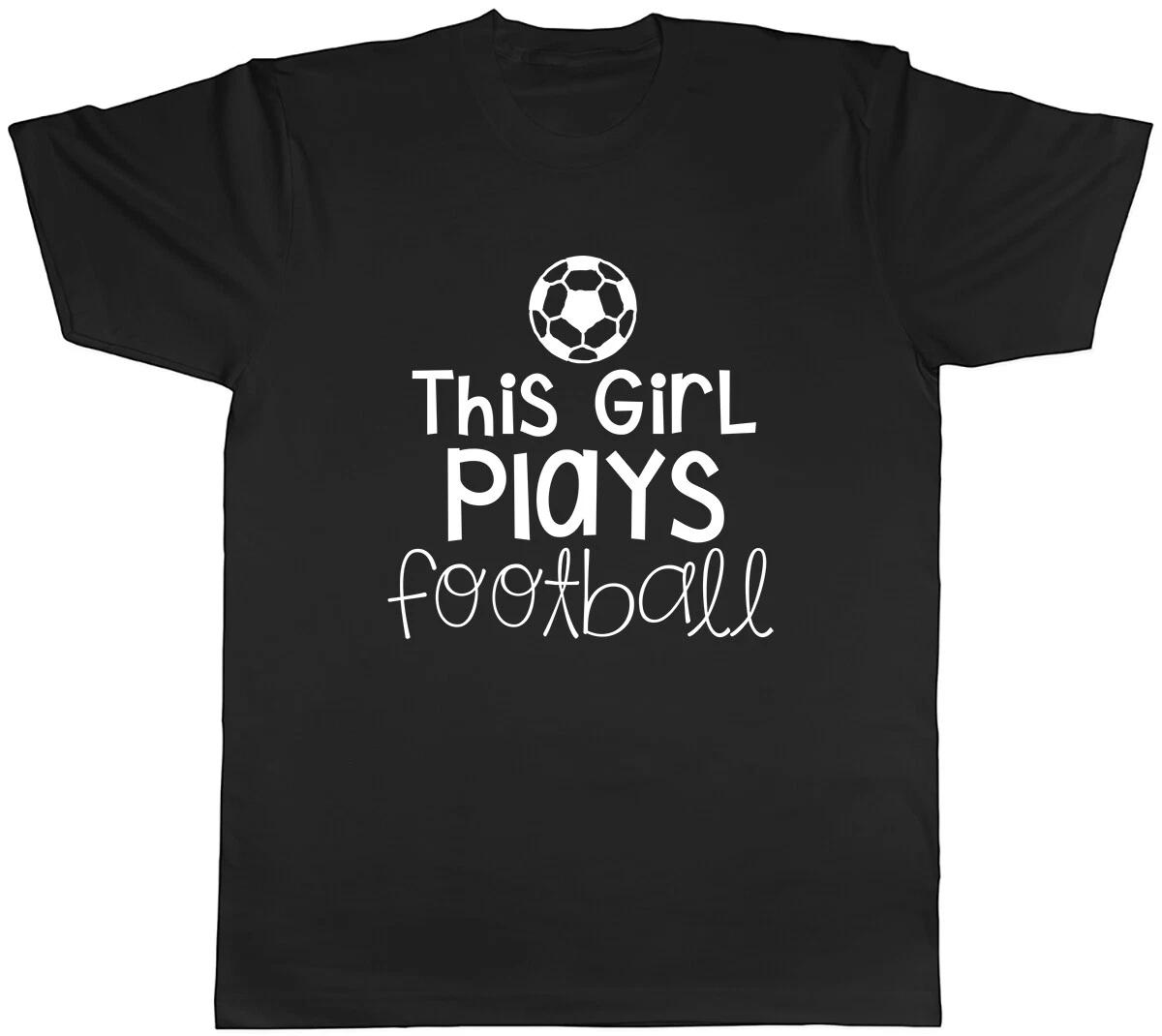 This Girl Plays Football Mens Unisex T-Shirt Tee XS