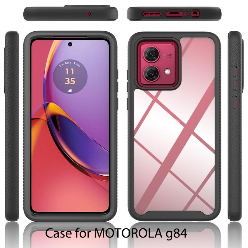 Phone Cover TPU/PC PET Case For Moto G54 G84 G14 G13 G23 G53 Funda Capa with Screen Protector 360 Degree Protect Shield Clear