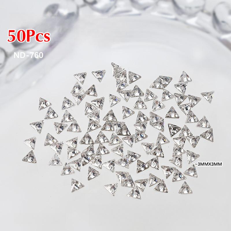 50Pcs Mini Zircon Diamonds Nail Art  Decor Manicure Charms Glitter 3D Crystals For Women Girls Nail Decor Craft