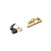 Porcelain Bunny And Bull Figurine Set Modern Ceramic Animal Sculpture Easter Decorations for Desk