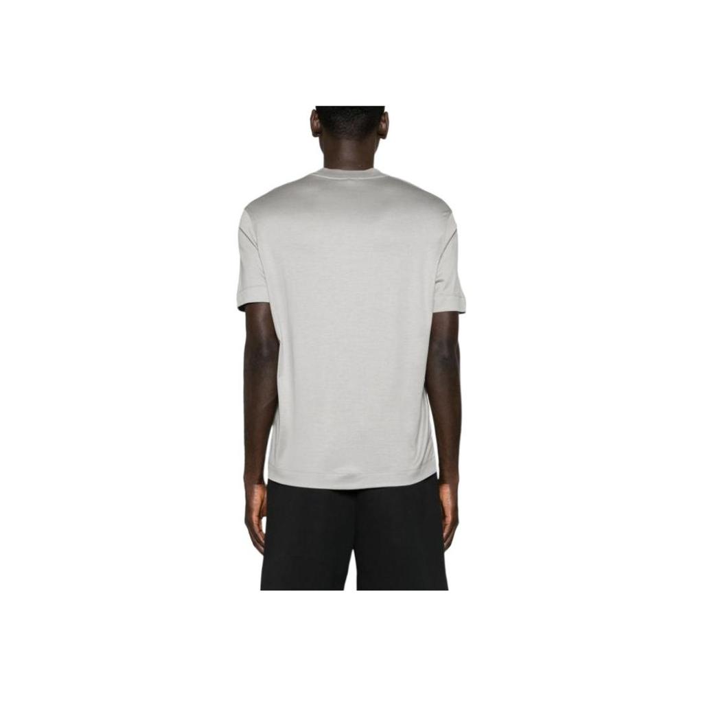 Emporio Armani Logo Letter Print Crew Neck Short Sleeve T-Shirt Men Tops Gray 3D1TA2-1JUVZ-06H2