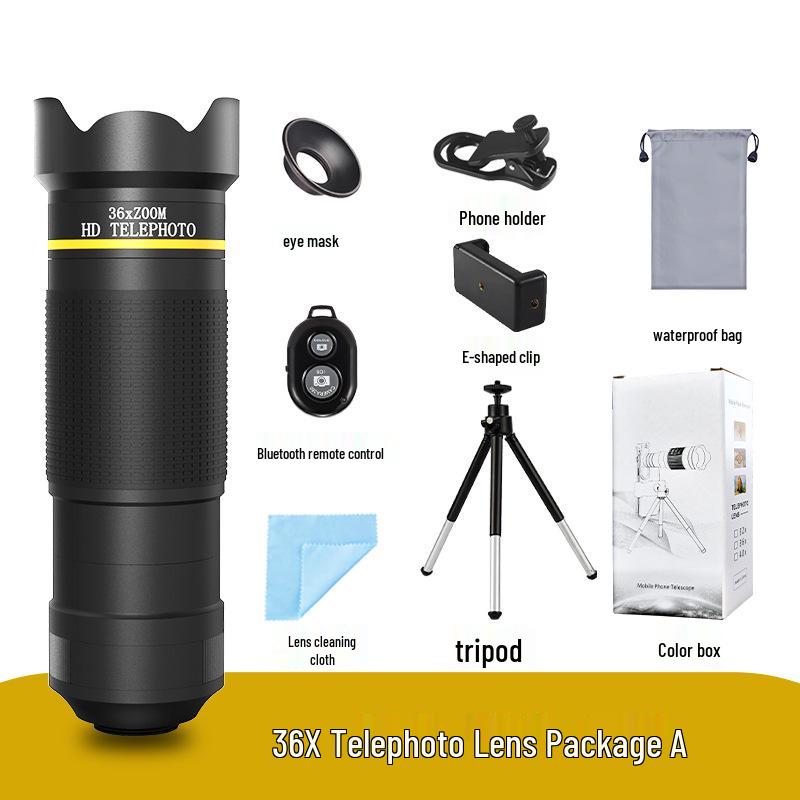 36x Telelens voor Mobiel: HD Monoculair met Breed Zicht voor Concerten, Vissen en Live Streaming