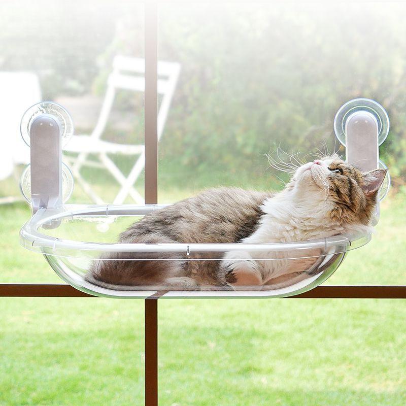 

Cat Hanging Cat Window Hanging Nest Hanging Glass Balcony Suction Cup Cat Nest Windowsill Summer Bed, Cat Supplies Cat Bed 52cm прозрачный