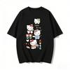 2026 Hello Kitty Cartoon Printed Short Sleeve Summer Cotton Tshirts Womens Family Matching Outfits Tops Tee Trendy Y2k Tops