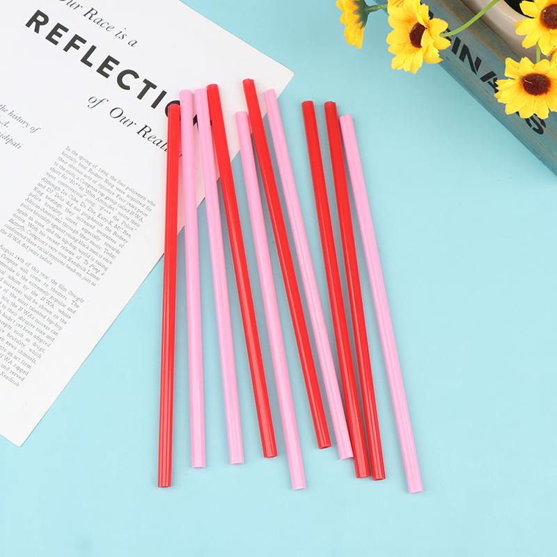 25Pcs Smoothie Straws Heart Shaped Pink Straws Drinking Cute Plastic Straws