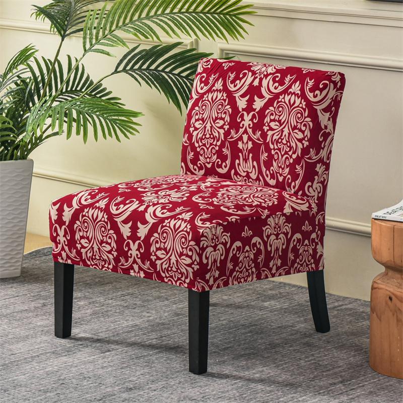 Accent Armless Chair Cover Geometric Print Single Sofa Stool Slipcover Nordic Stretch Chair Covers Elastic Couch Protector Cover