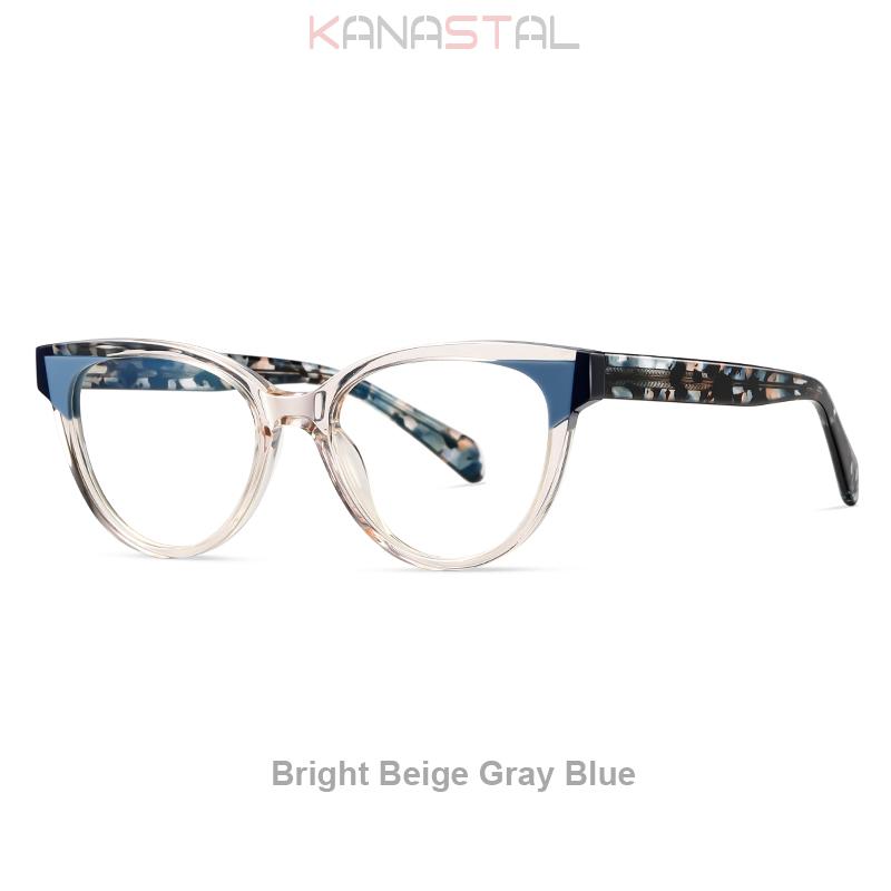 Women Blue Light Blocking Glasses Acetate Fibre Cat Frame Computer Men Eyewear Anti Ray Prescription Reading Eyeglasses Frame