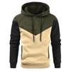 Nuova Felpa con Cappuccio da Uomo Autunno e Inverno Calda con Pelliccia Interna Blocco di Colore Casual e alla Moda Versatile Sportiva Pullover Top
