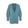 Blauer V-Ausschnitt Strick-Cardigan Tctaw24th00007
