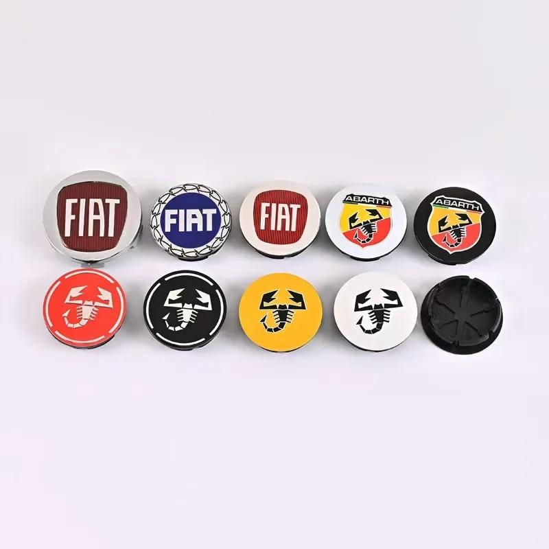 4pcs 50mm Abarth 500 696 595 Wheel Center Hub Caps Car Rims Dust Cover Emblem Badge for Fiat Palio Perla Punto Stilo Bravo siena