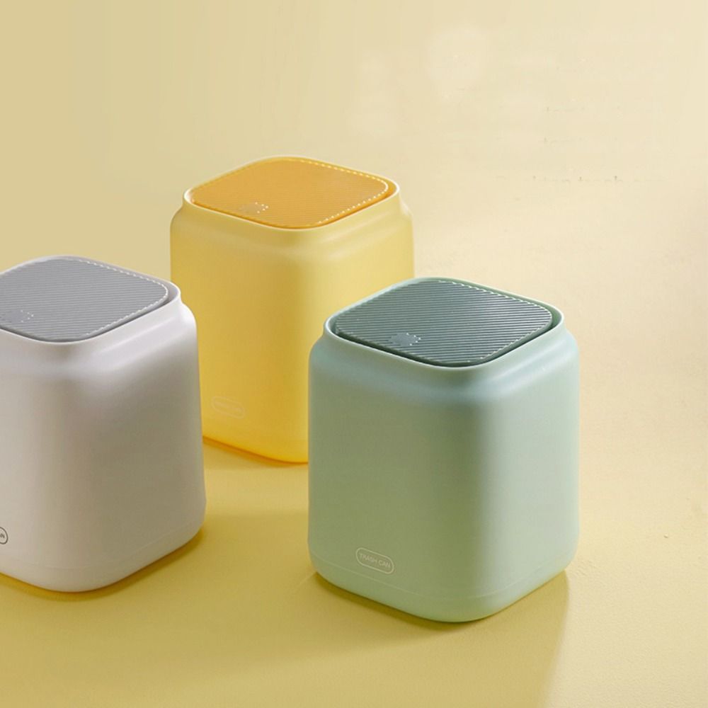 Cute with Lid Desktop Press Flip Garbage Storage Box Trash Can Sundries Box Paper Basket Waste Bins